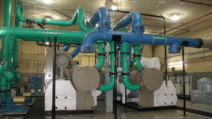 An water boiler system in an industrial facility.